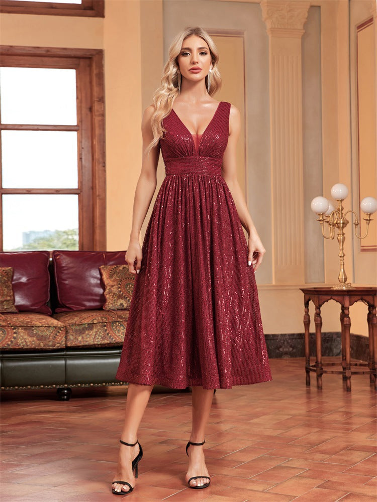 Socialite Sequ Backless Dress Slimming Cocktail Formal