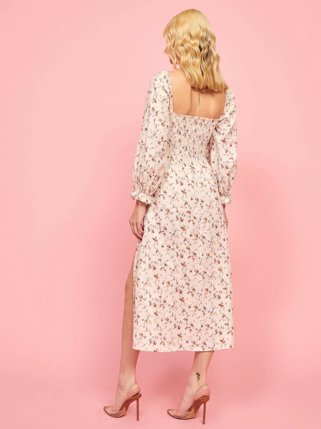 Debra Cotton Blend Floral Midi Dress FINAL