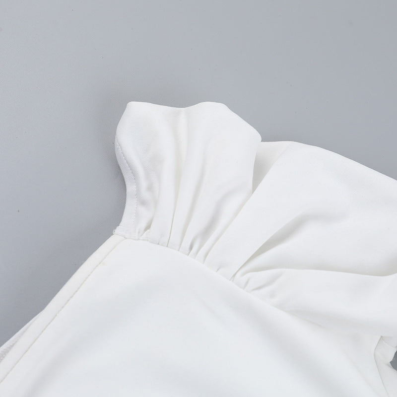Frostene Off Shoulder Mini Dress White