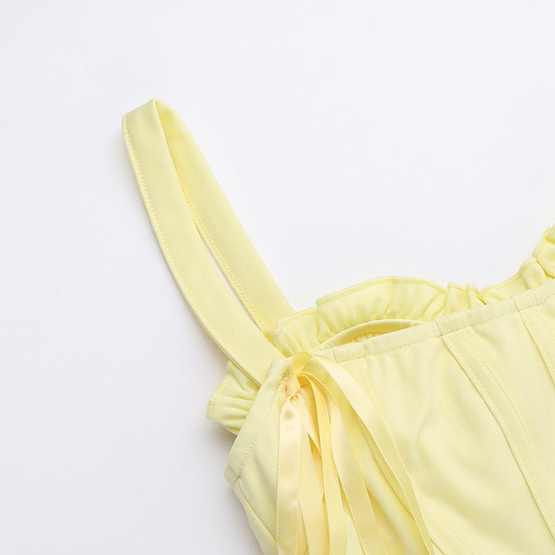 Sunflower Slit Dress Yellow