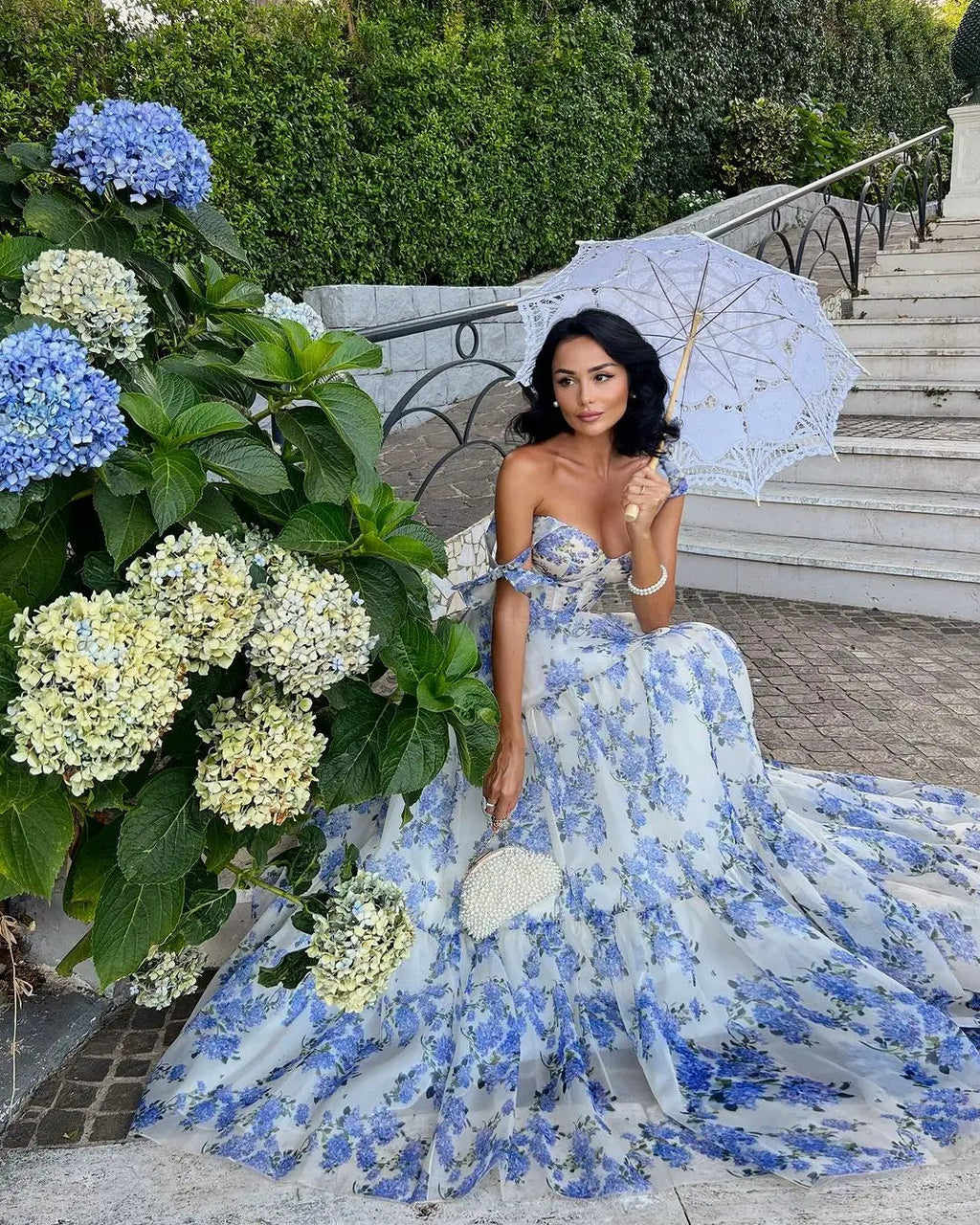 Sophia Blossom Elegant Floral Tie Strap Maxi Dress