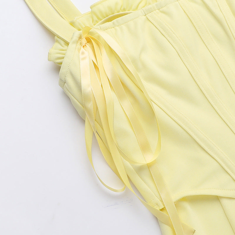 Sunflower Slit Dress Yellow