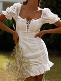 Hip Hugging Sexy Pleated Mini Dress