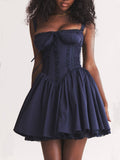 Eleanor French Navy Corset Mini Dress