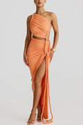 Delia Asymmetrical Dress Orange