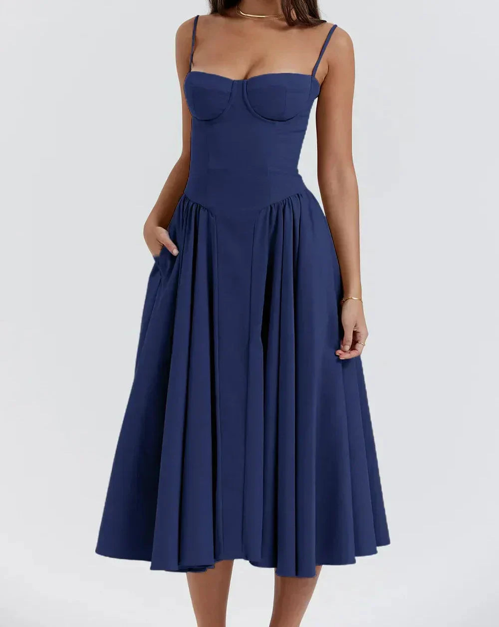 Carolyn Sleeveless Corset Midi Dress