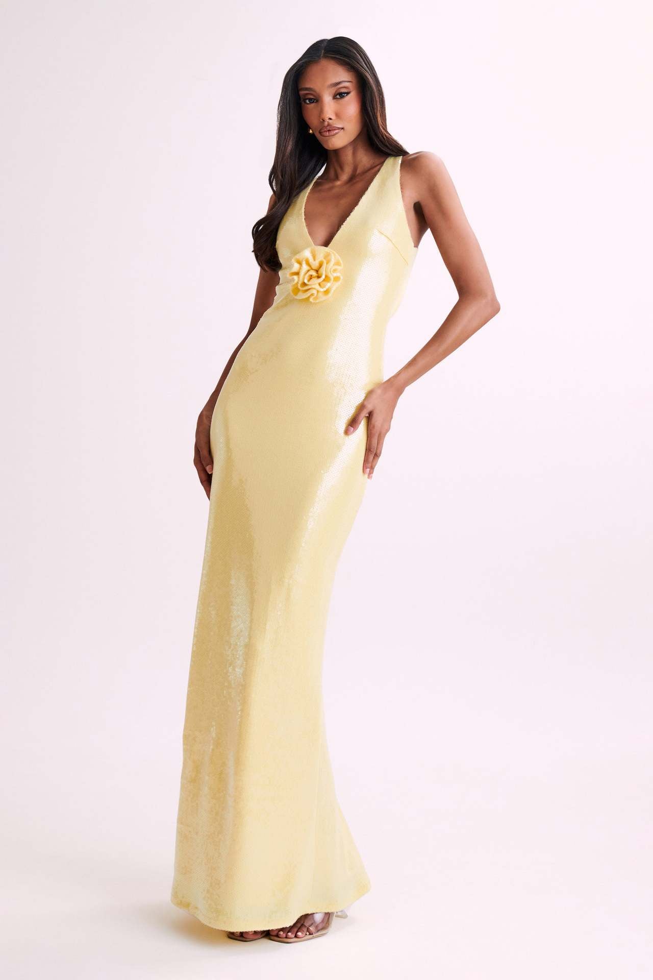 Hexed Bodycon Dress Yellow