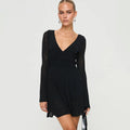 Cosmic Elegance V Neck Dress Black