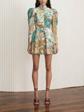 Hand Painted Printed Mini Dress
