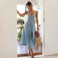 Denim Lush Midi Dress Blue