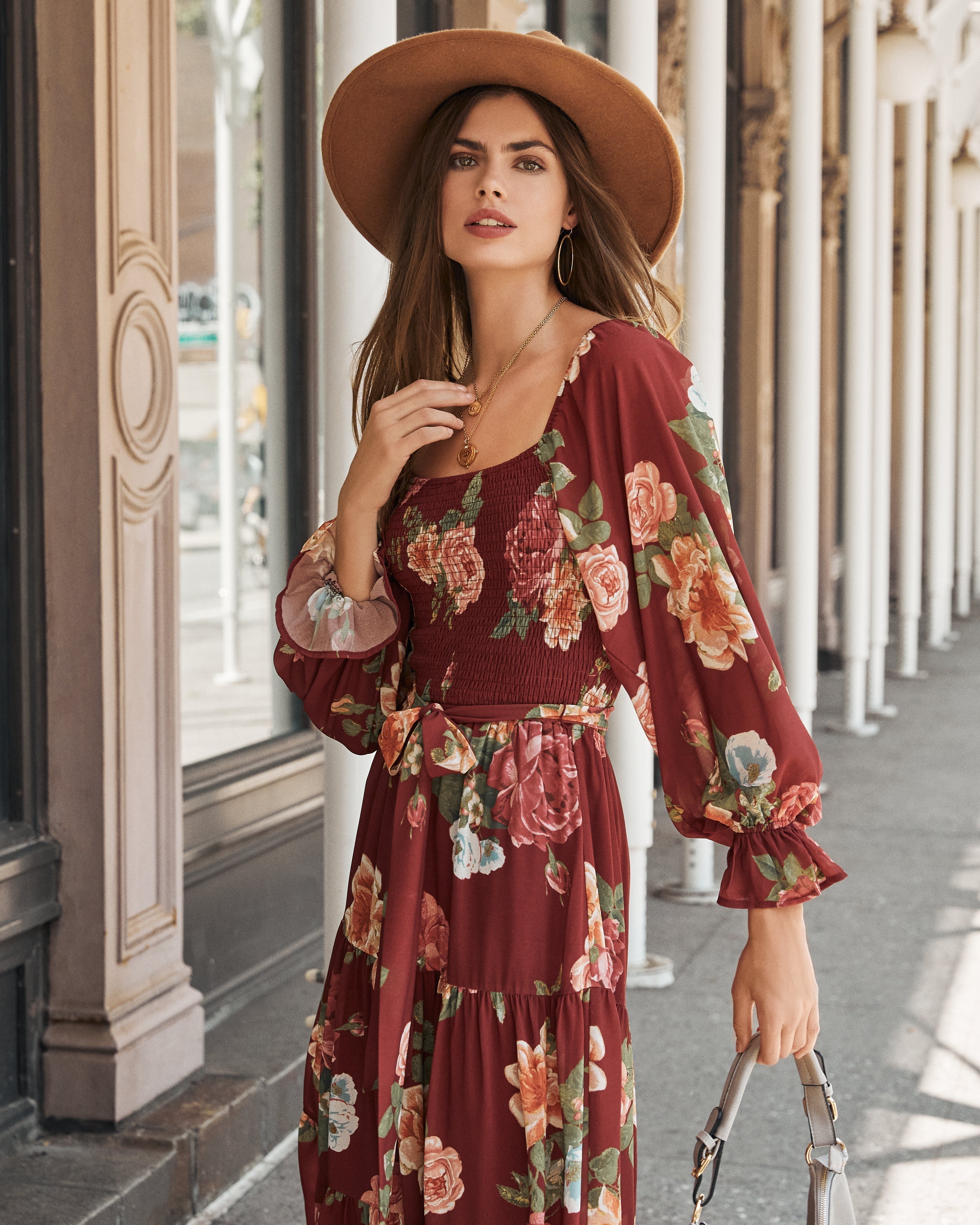 Claudette Floral Smocked Midi Dress FINAL