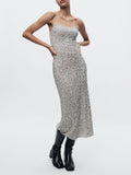 Sequin Slip Round Neck Dress