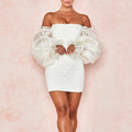 Villy Puff Sleeve Bodycon Dress White
