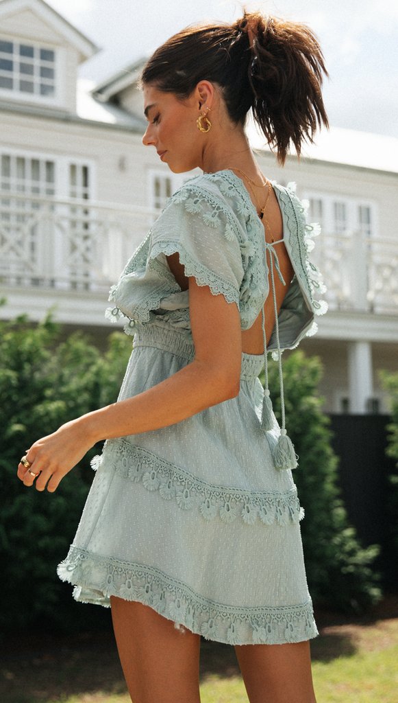 Dance On Air Ruffle Tiered Maxi Dress Sage FINAL