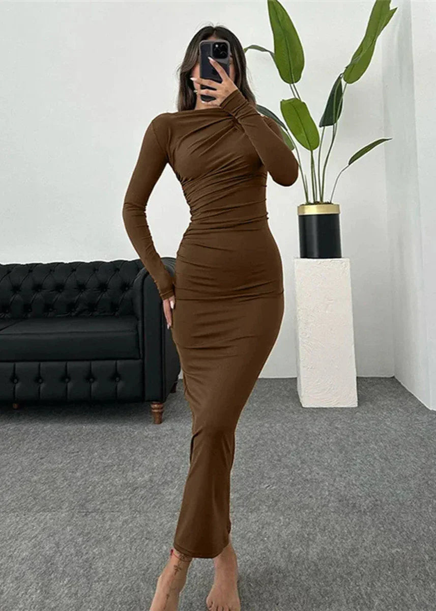 Luxe Slim Fit Elegant Long Sheath Dress for Women