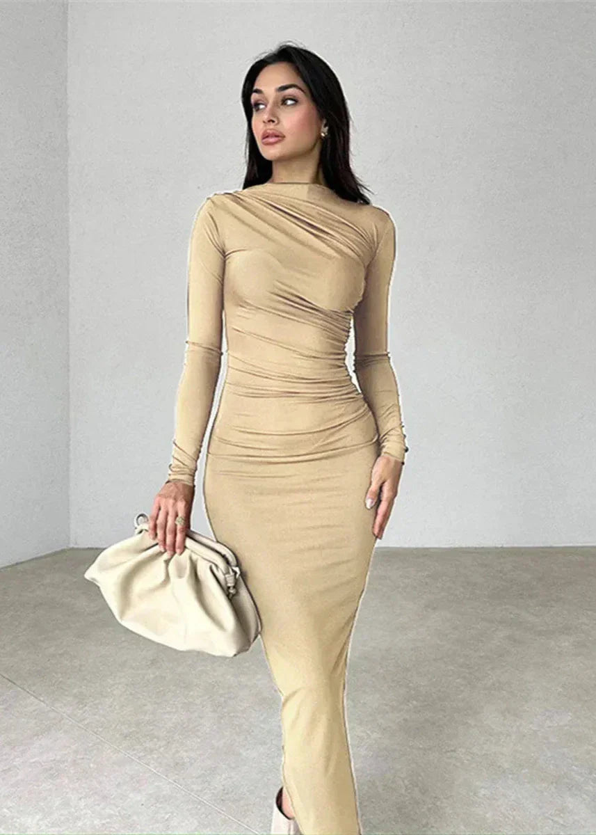 Luxe Slim Fit Elegant Long Sheath Dress for Women
