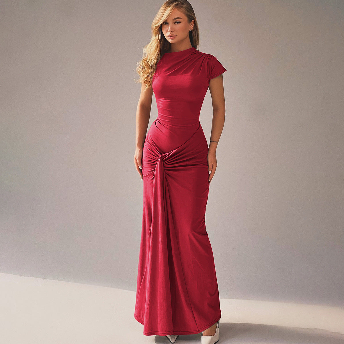 Dreamy Drape Maxi dress Red