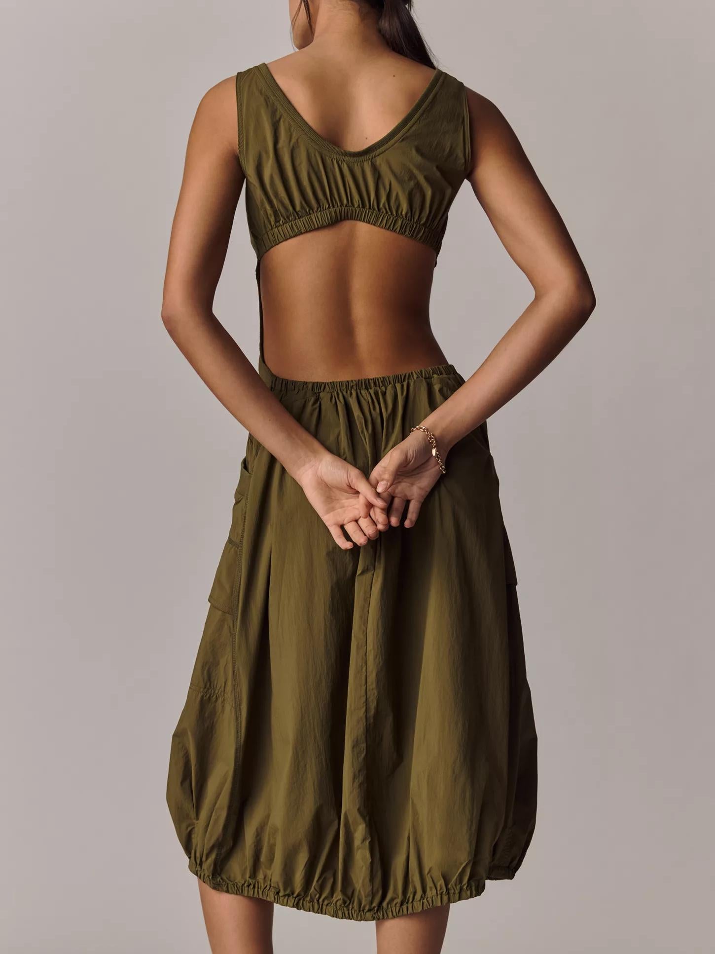Daily Practice Fastpack Bubble Hem Midi Dress