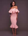 Havana Ruffle Midi Dress Vintage Mauve FINAL