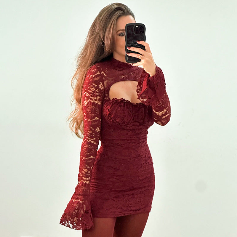 Ingram Mini Dress Maroon