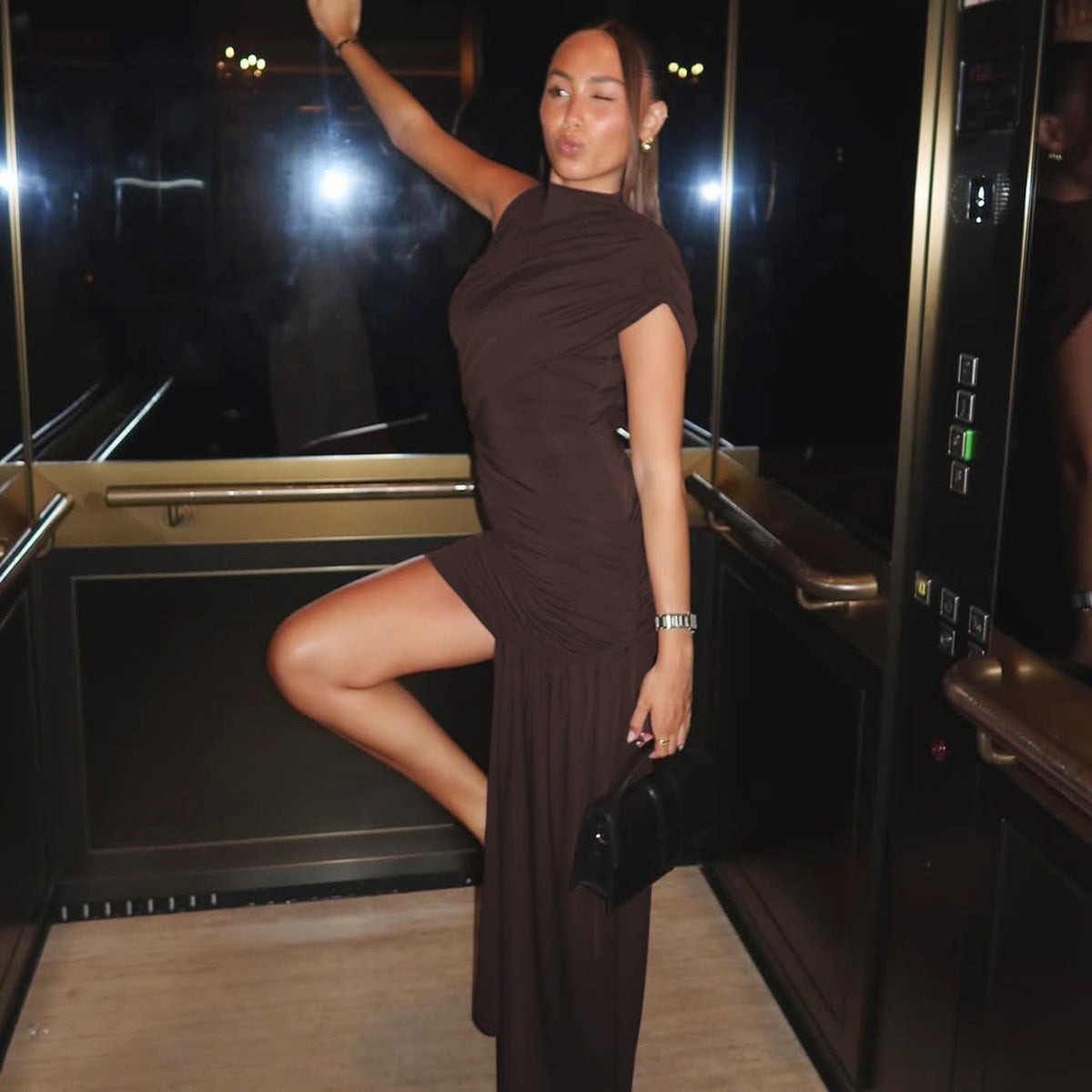 Gema Mini Dress Brown