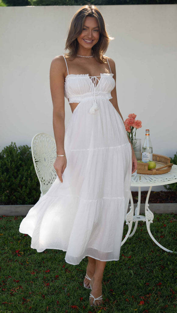 Saz Maxi Dress White