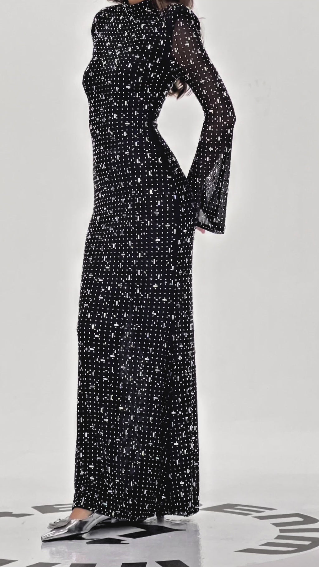 Andie Rhinestone Bodycon Long Sleeves Maxi Dress