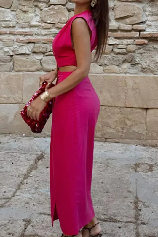 Hollow Design A Line Midi Dress