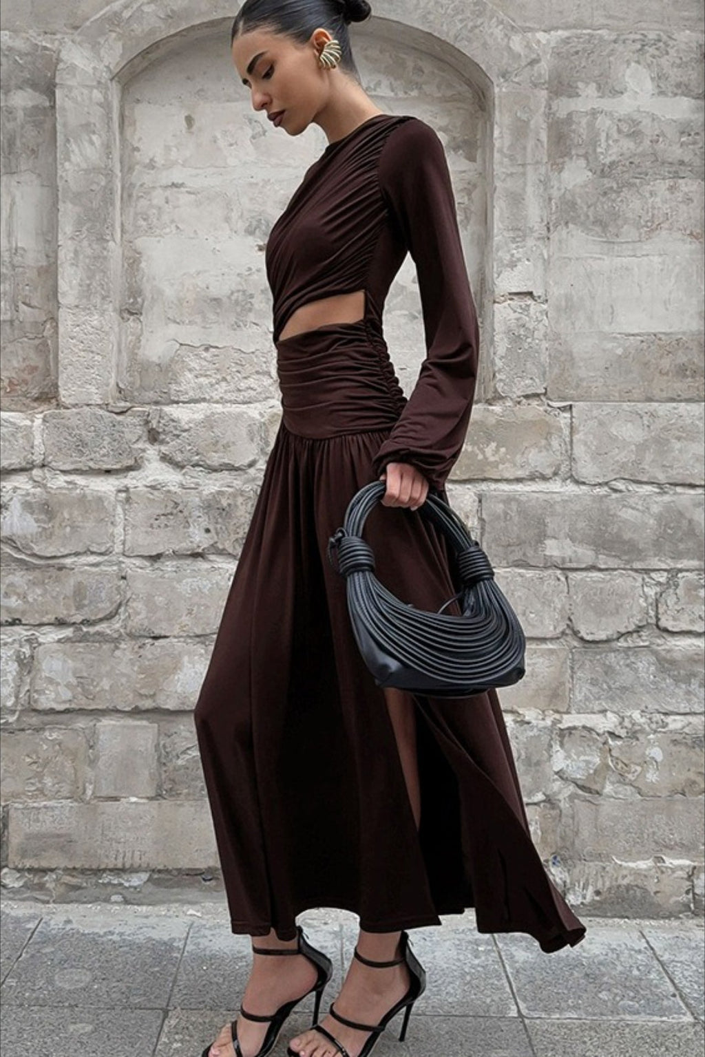 Ruched Waist A Line Maxi Dress
