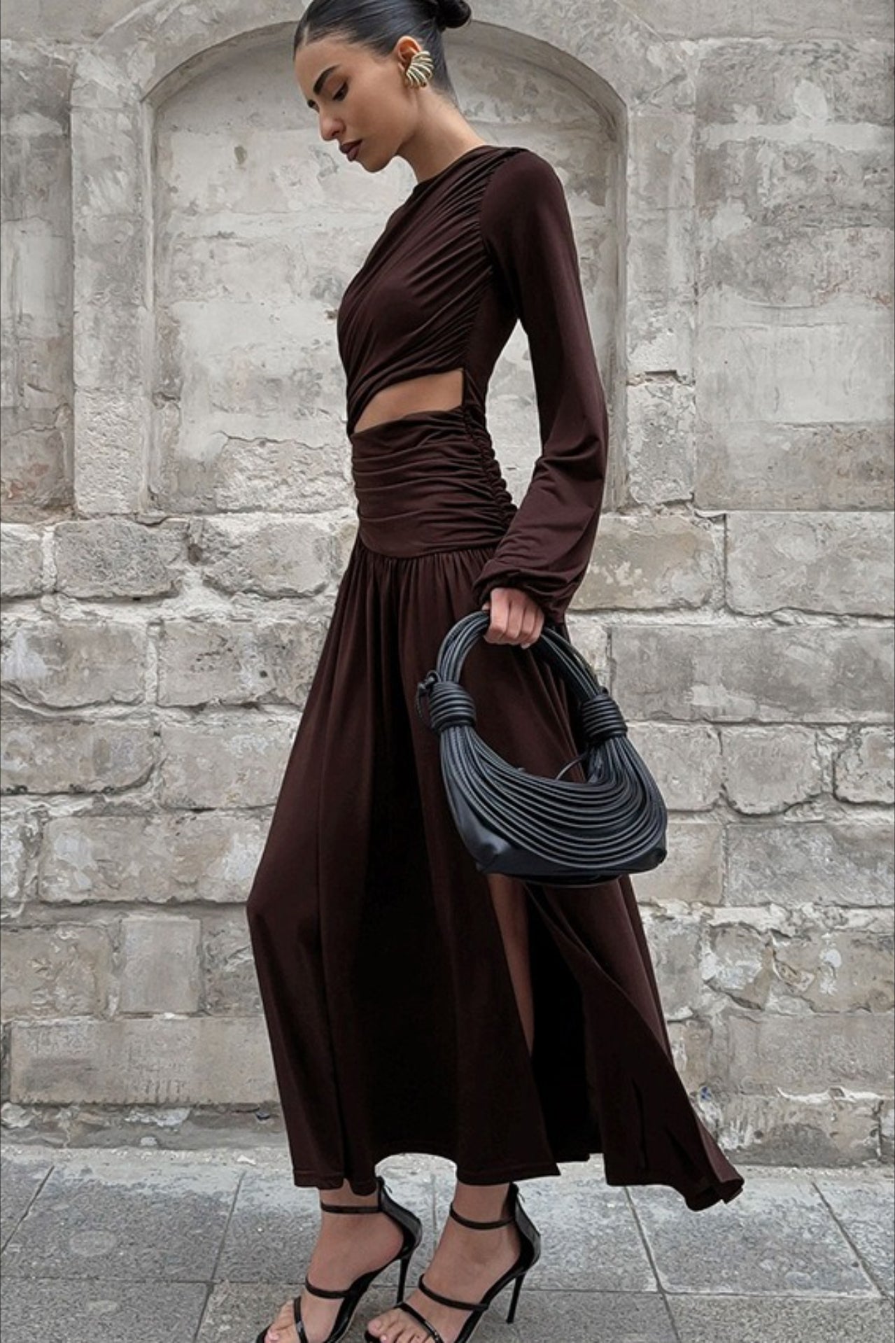Ruched Waist A Line Maxi Dress
