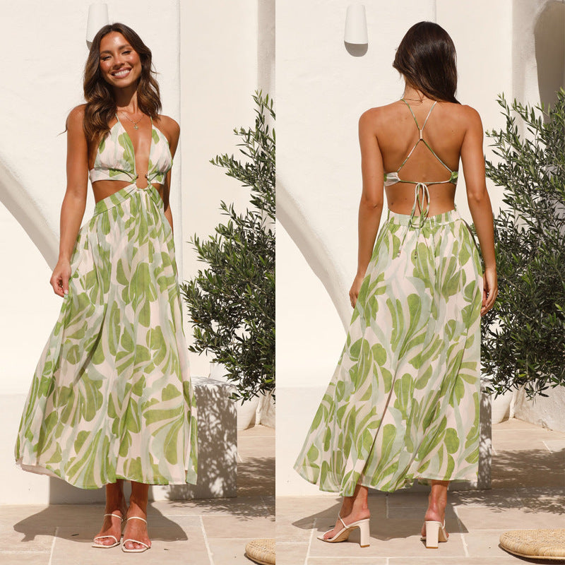 Everbloom Halter Dress Green