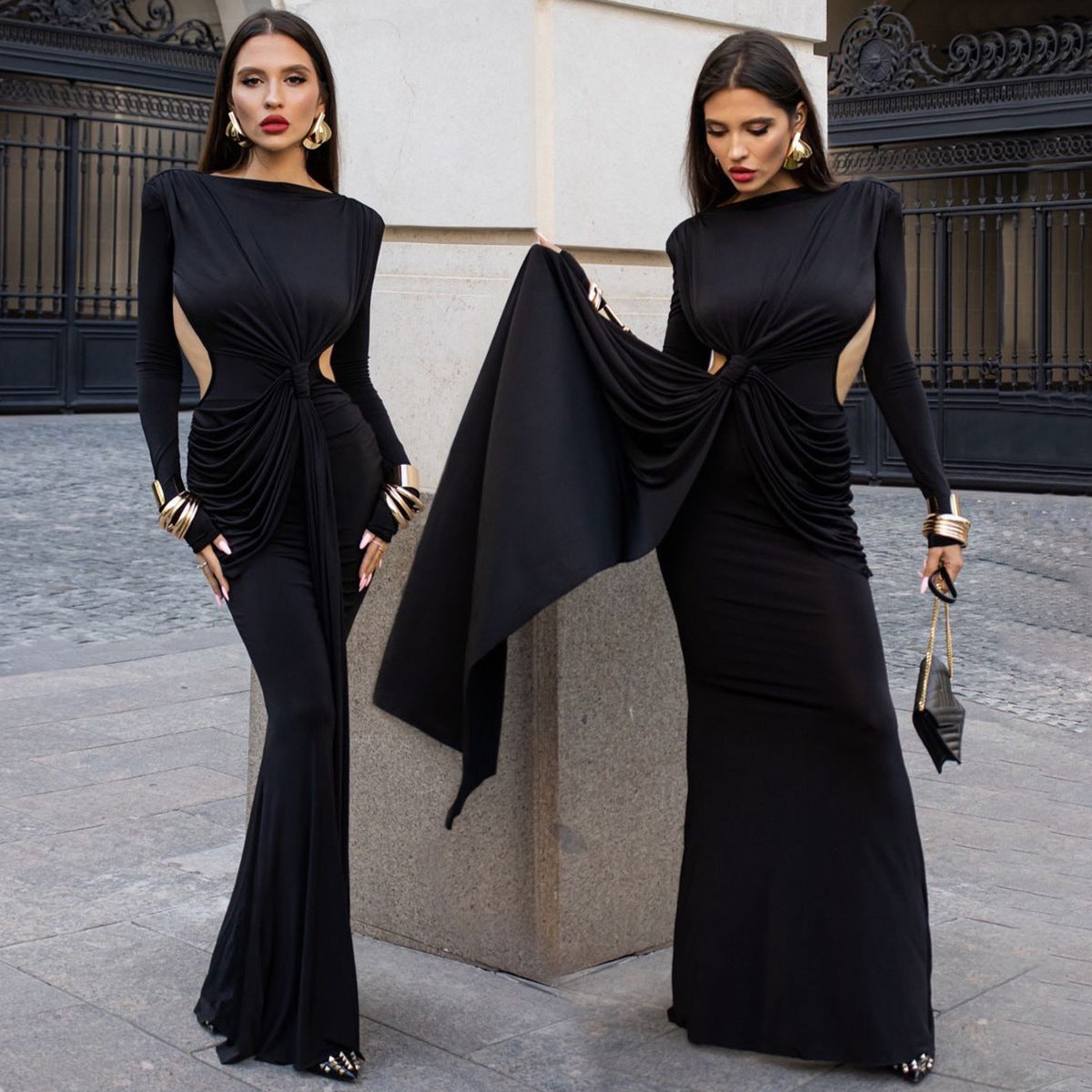 Gracing Date Bodycon Dress Black