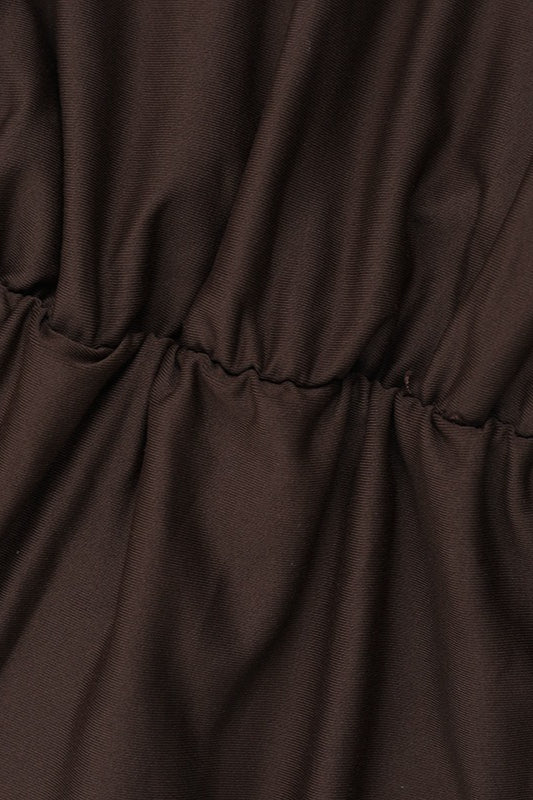 Sheer Ruched Mesh Mini Dress