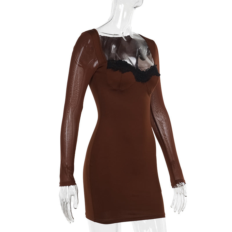 Connie Mini Dress Brown
