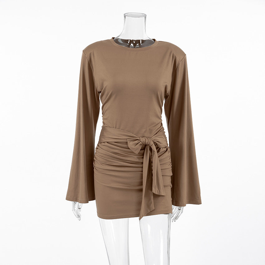 Mocha Mousse Mini Dress Brown
