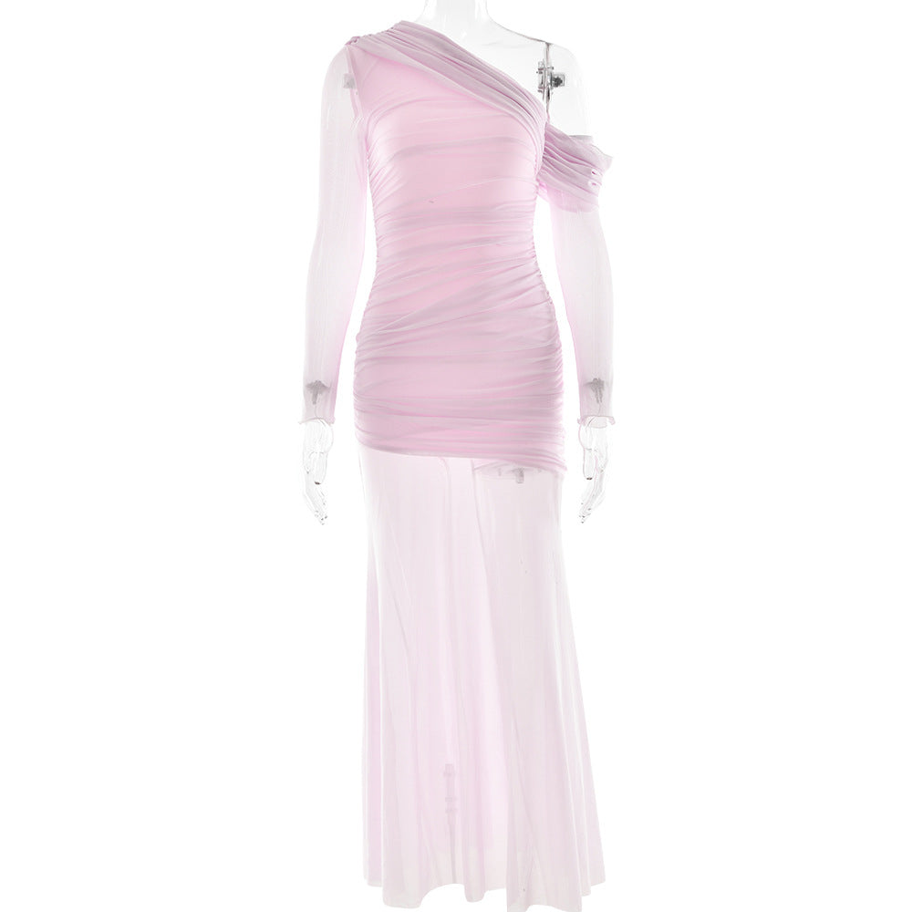 Soprano One Shoulder Dress Pink