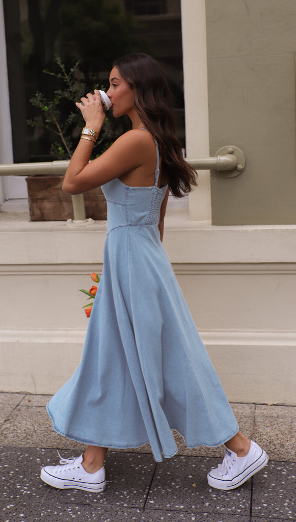 Aqua Mirage Maxi Dress Blue