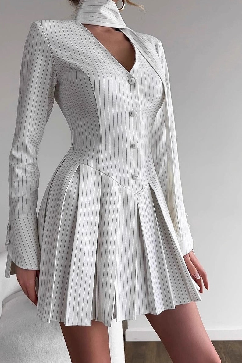 Long Sleeve Stripe Mini Dress