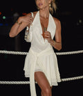 Ruffled Sheer Lace Halter Gothic Mini Dress