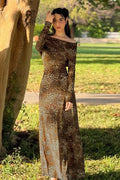Leopard Print Bodycon Maxi Dress
