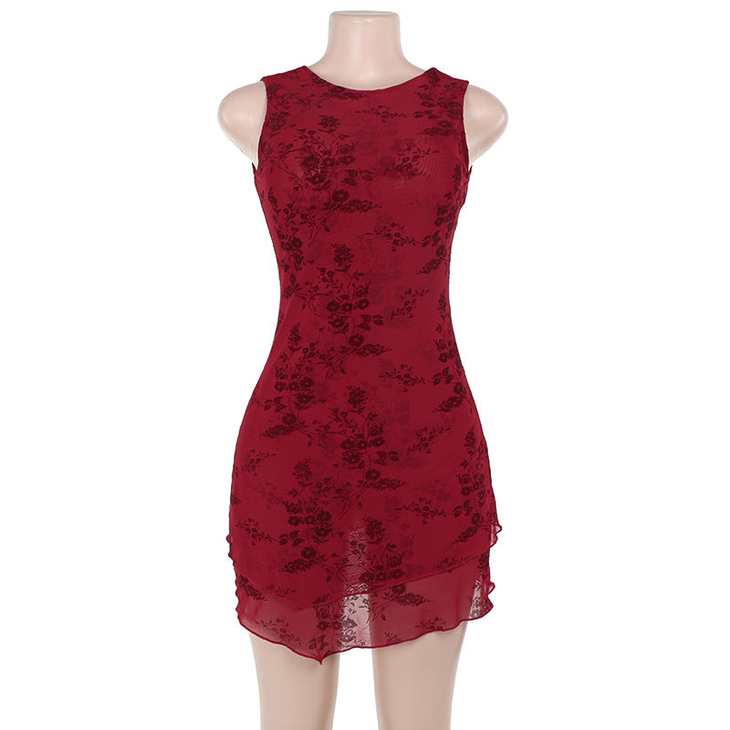 Beverly Mini Dress Maroon