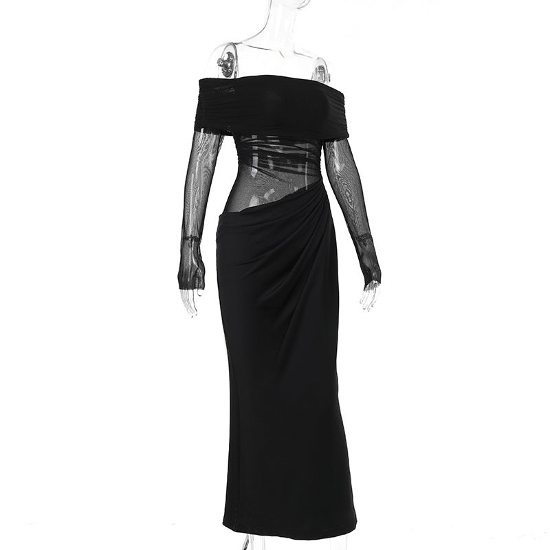 Alisha Off Shoulder Dress Black