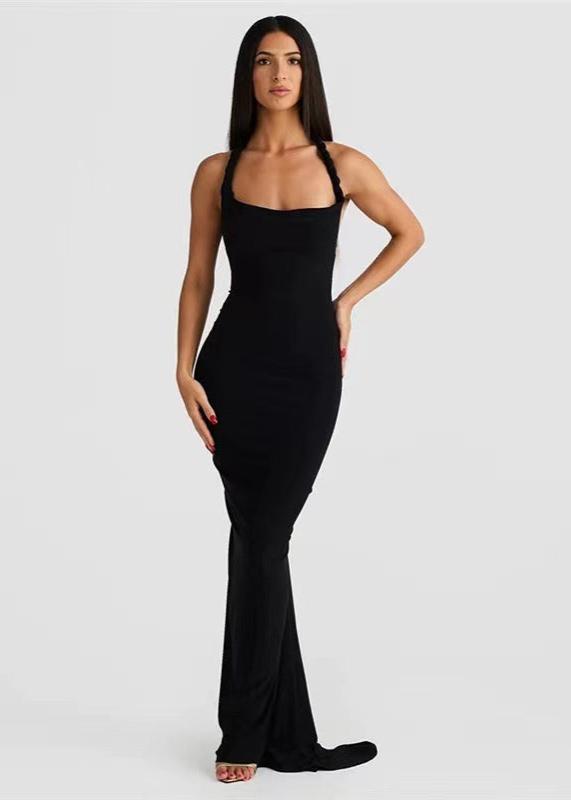 Backless Sling Slim Fit Long Dress