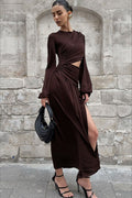 Ruched Waist A Line Maxi Dress