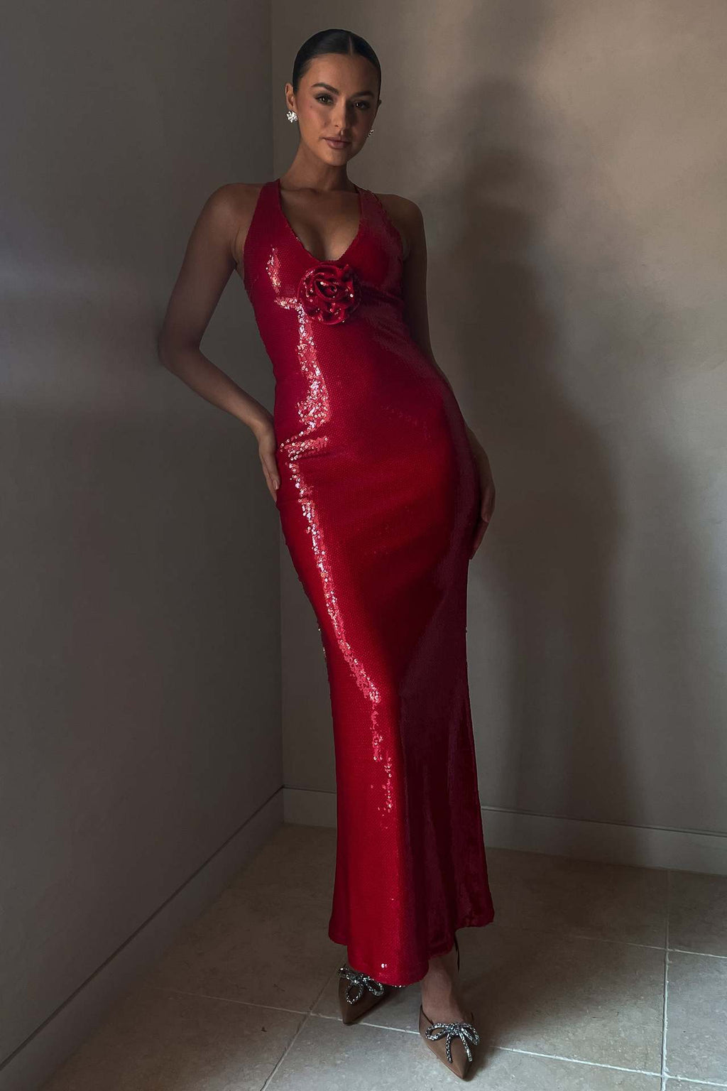 Hexed Bodycon Dress Red