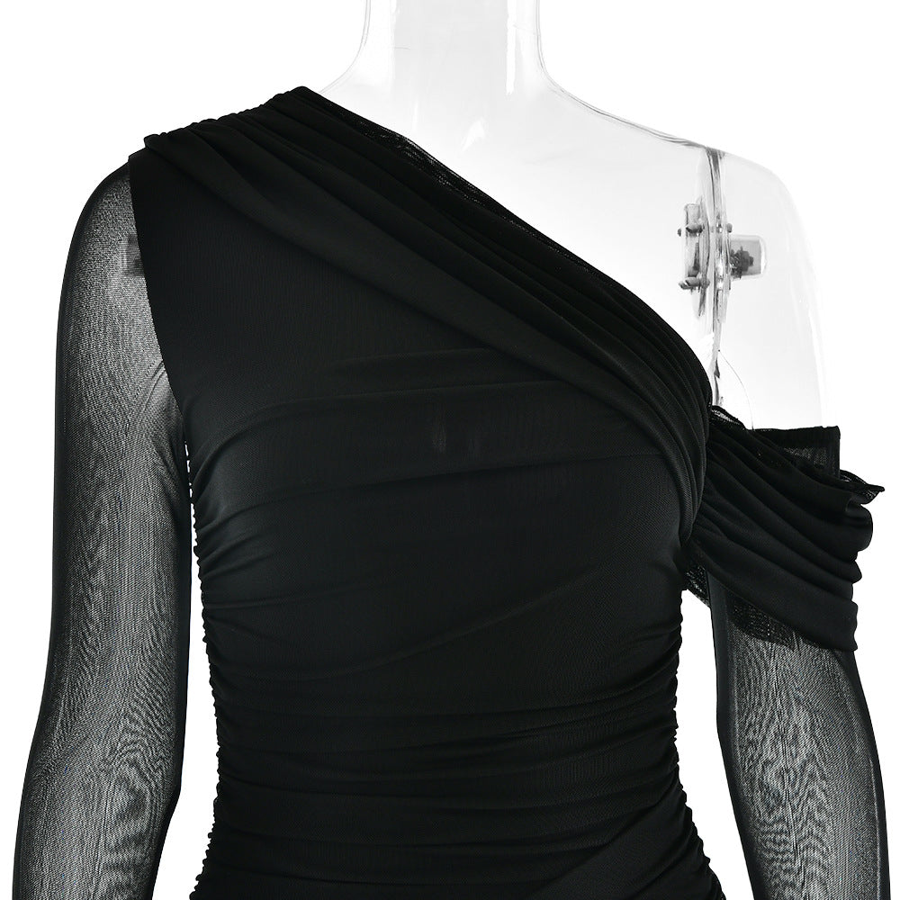 Soprano One Shoulder Dress Black