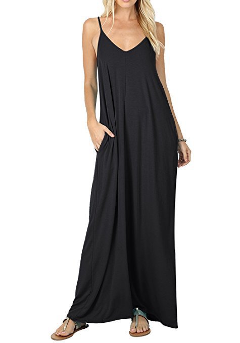 Olivian Pocketed Maxi Dress Black