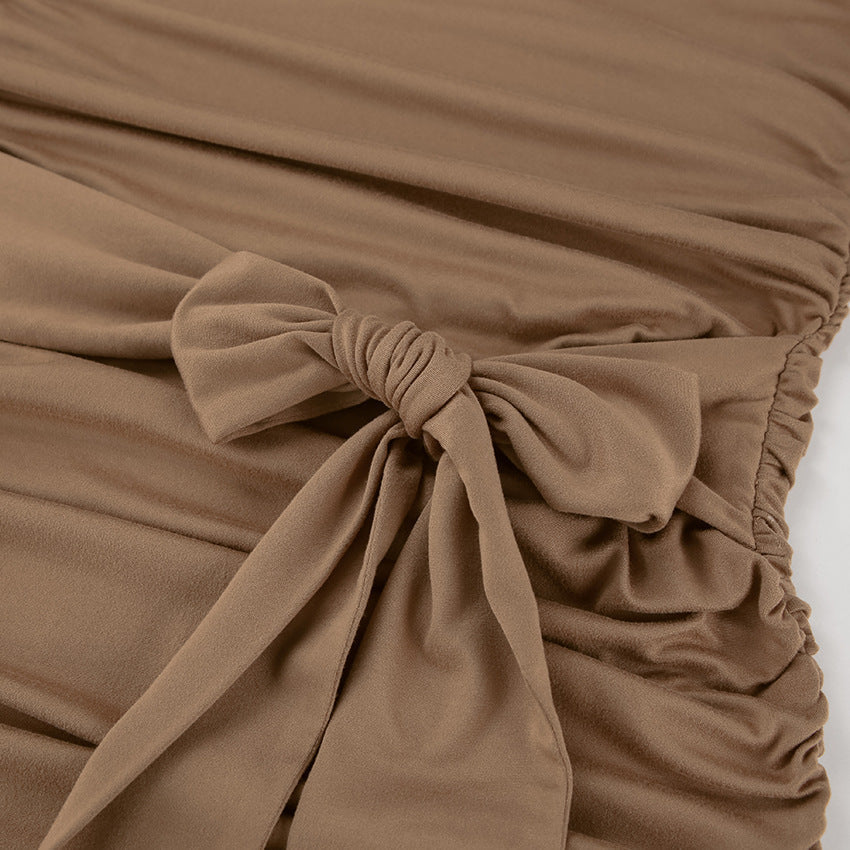 Mocha Mousse Mini Dress Brown