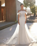 Romantic, Three-Piece Mermaid-Style Wedding Dress Princess Modern Mermaid Satin Vestido De Novia Bridal Gown Court Train Bow