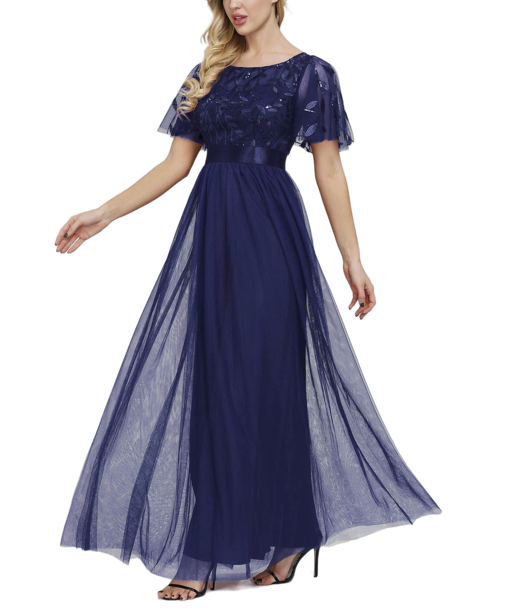 A Line Empire Elegant Party Wear Prom Dress